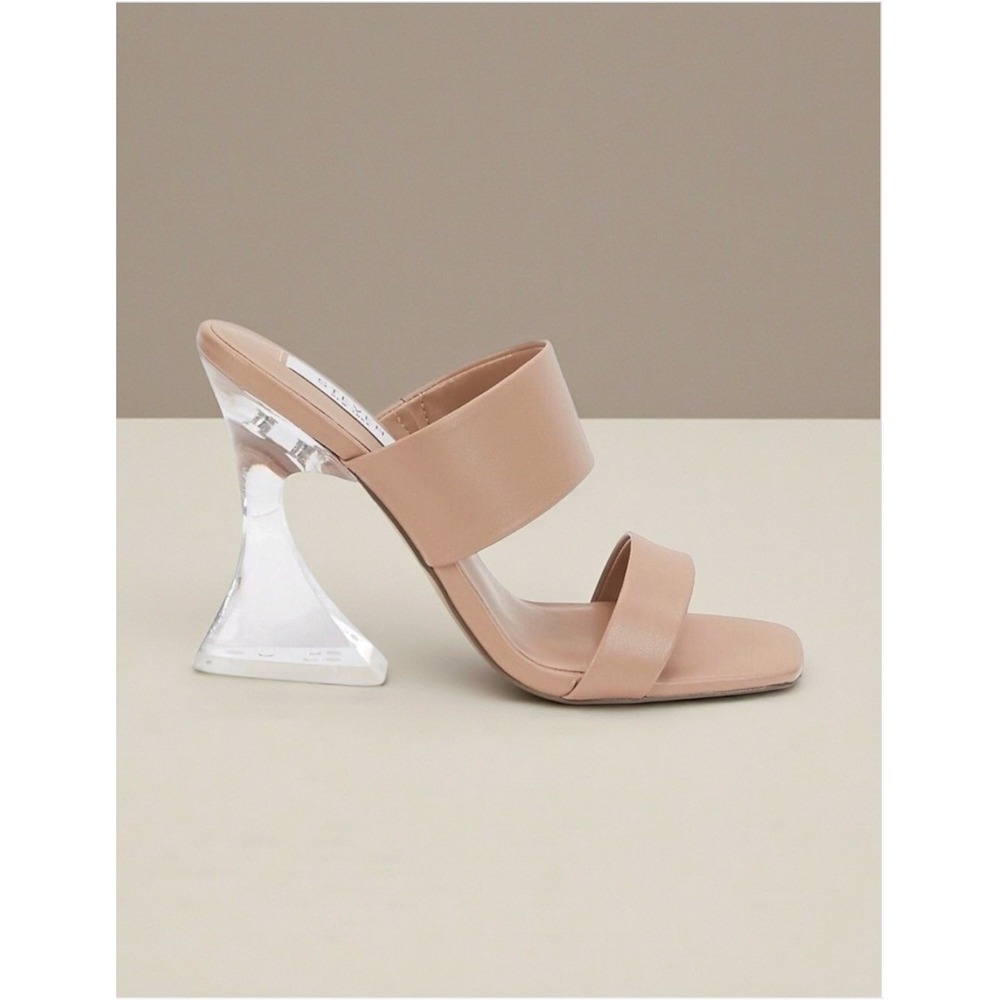 NIB STEVEN New York Women Y2K Brinne Lucite Heeled Sandal 7.5 Nude
